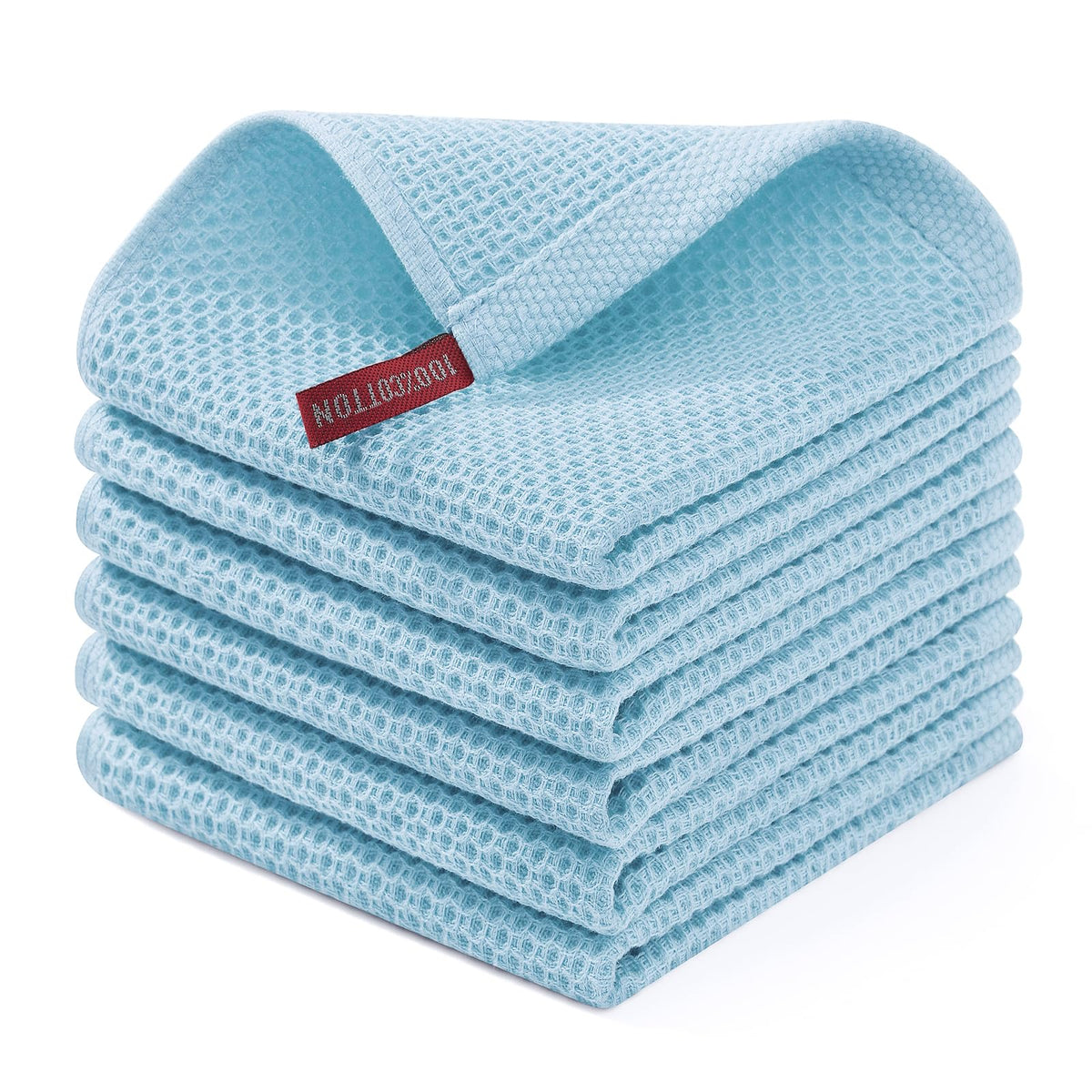 Homaxy 100% Cotton Waffle Weave Kitchen Dish Cloths, Ultra Soft Absorbent Quick Drying Dish Towels, 12 x 12 Inches — 12 x 12 - 12 Pack — 12 X 12 - 6 Pack