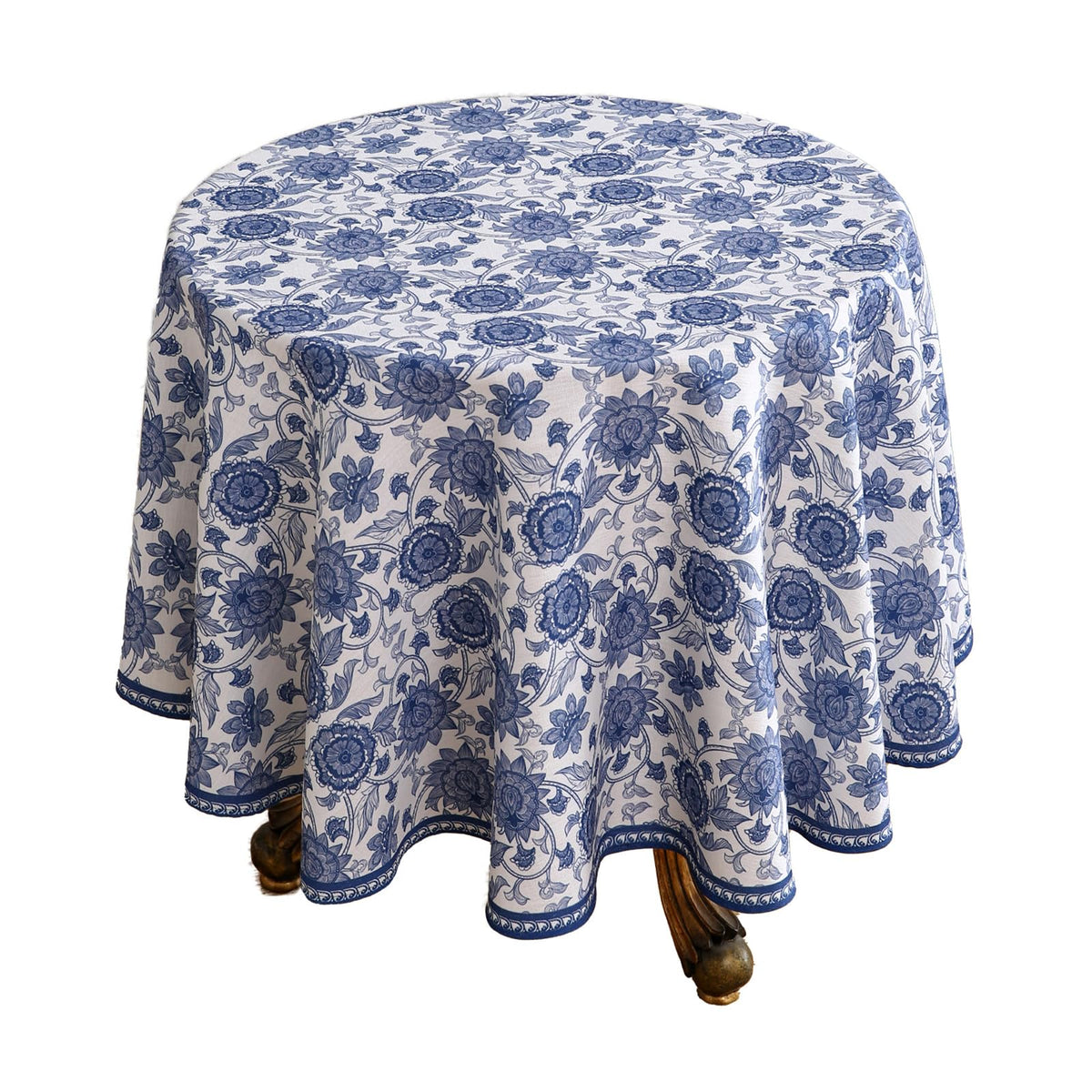 patdrea Vintage French Linen Tablecloth,Round,Diameter 67"-Wensel