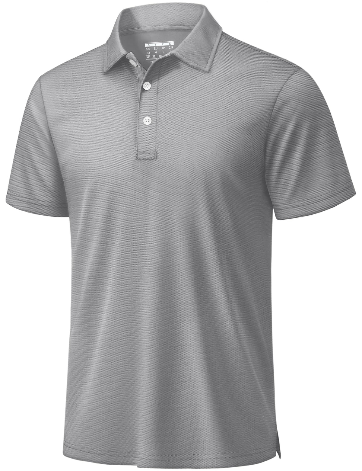 TACVASEN Mens Golf Shirt Dry Fit Mens Polo Shirts Short Sleeve Performance Golf Polos for Men with Collar Work Shirts Light Grey, S