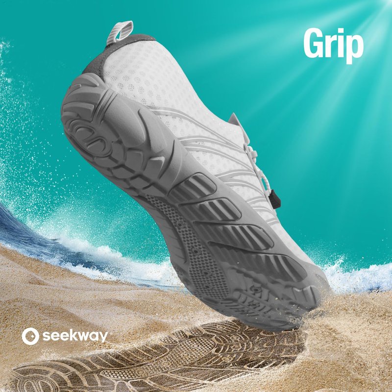 SEEKWAY Water Shoes Quick-Dry Barefoot Sports Aqua Beach Pool Swimming River Lake Hiking Kayaking Surfing Men Women AB055 Black Green SP001