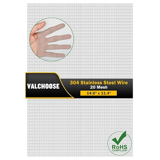Valchoose 1 Piece Woven 304 Stainless Steel Mesh 14.6" X11.4", Hard & Never
