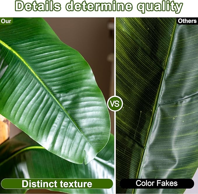 Tall Artificial Banana Tree Big Faux Tropical Bananas Trees Indoor Outdoor Realistic Floor Plant Large Fake Plants for House Home Living Room Office Front Porch Decor Outside Patio para decoracion