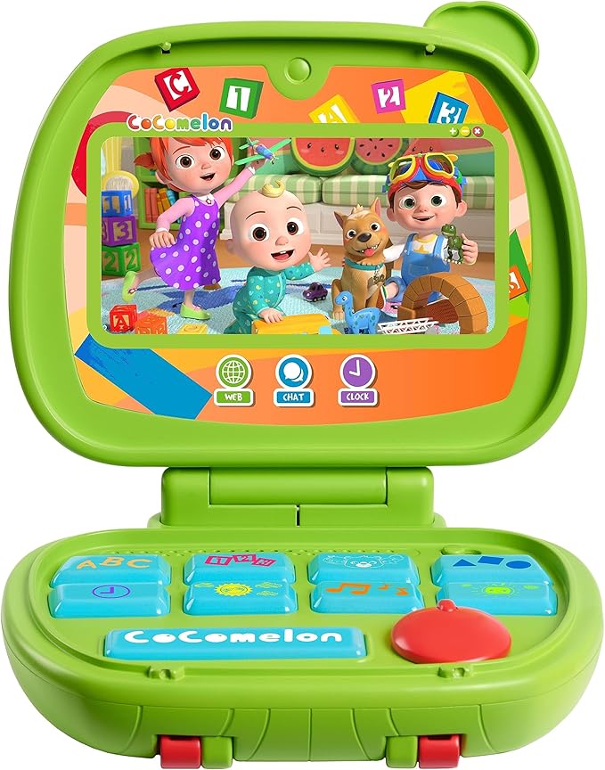 CoComelon Sing and Learn Laptop Toy for Kids, Lights, Sounds, and Music Encourages Letter, Number, Shape, and Animal Recognition, Officially Licensed Kids Toys for Ages 18 Month by Just Play