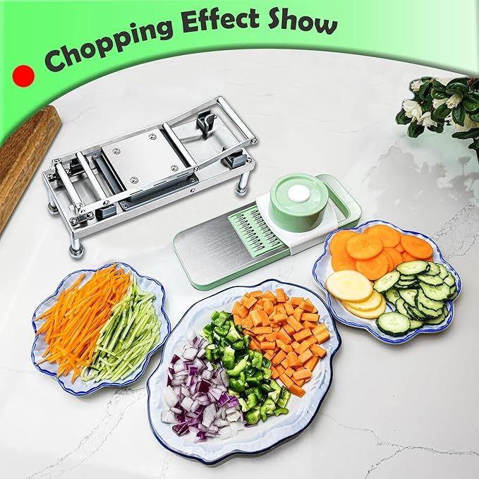 Vegetable Chopper Veggie Cutter Onion Food Dicer with Container 8 Blades