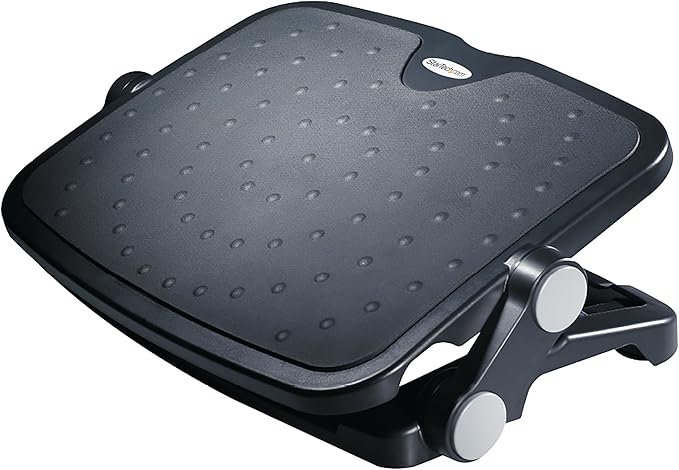 StarTech.com Under Desk Foot Rest - 18in x 14in - Adjustable Height and Angle - Foot Stool - Footrest for Desk - Office Foot Rest , TAA (FTRST1)