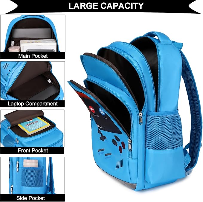 DSIUE School Backpack for Boys, Gamer backpack with Lunch Bag Pencil Case, Bookbag for Boys Kids Backpacks for Elementary School Student