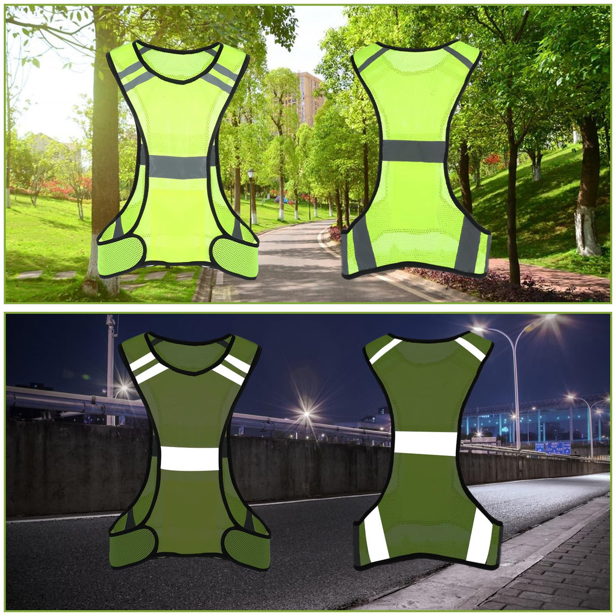 Ptwola Reflective Running Vest High Visibility Running Gear with Large Pocket Night Lightweight Reflective Safety Vest for Women Men Kids Biking Cycling Riding Walking Motorcycle Construction Workers