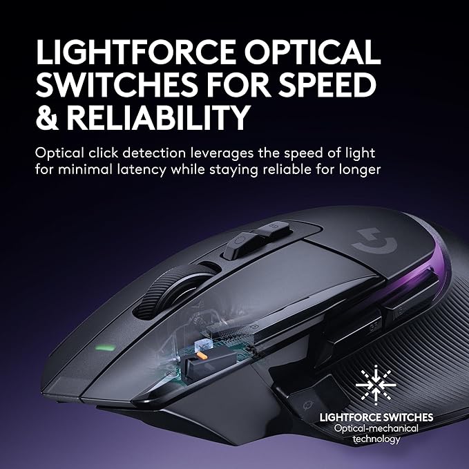 Logitech G502 X Plus Lightspeed Wireless RGB Gaming Mouse - Optical Mouse with LIGHTFORCE Hybrid switches, LIGHTSYNC RGB, Hero 25K Gaming Sensor, Compatible with PC - macOS/Windows - Black