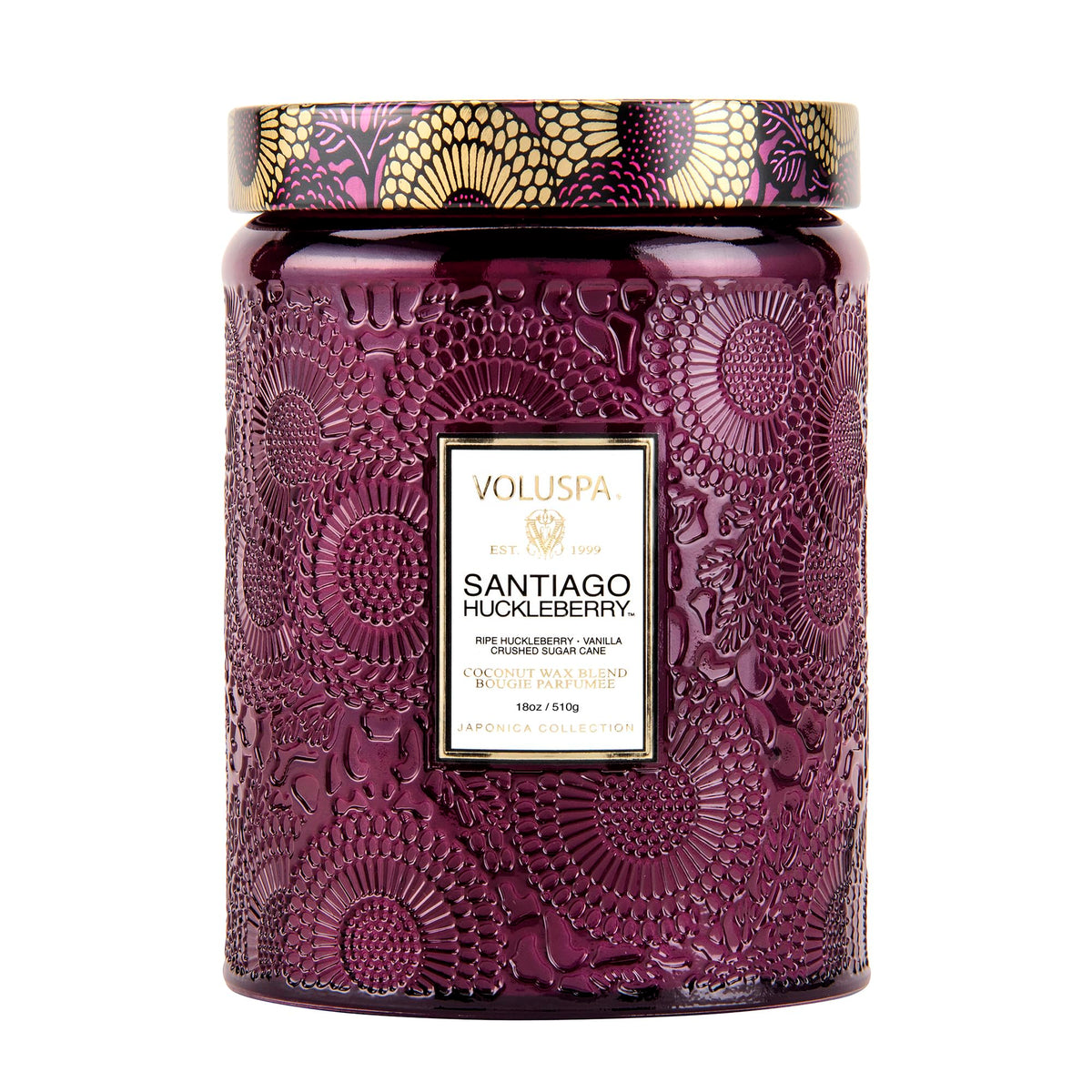 Voluspa Santal Vanille Large Scented Candle Jar 18 Oz, 100 Hr Burn