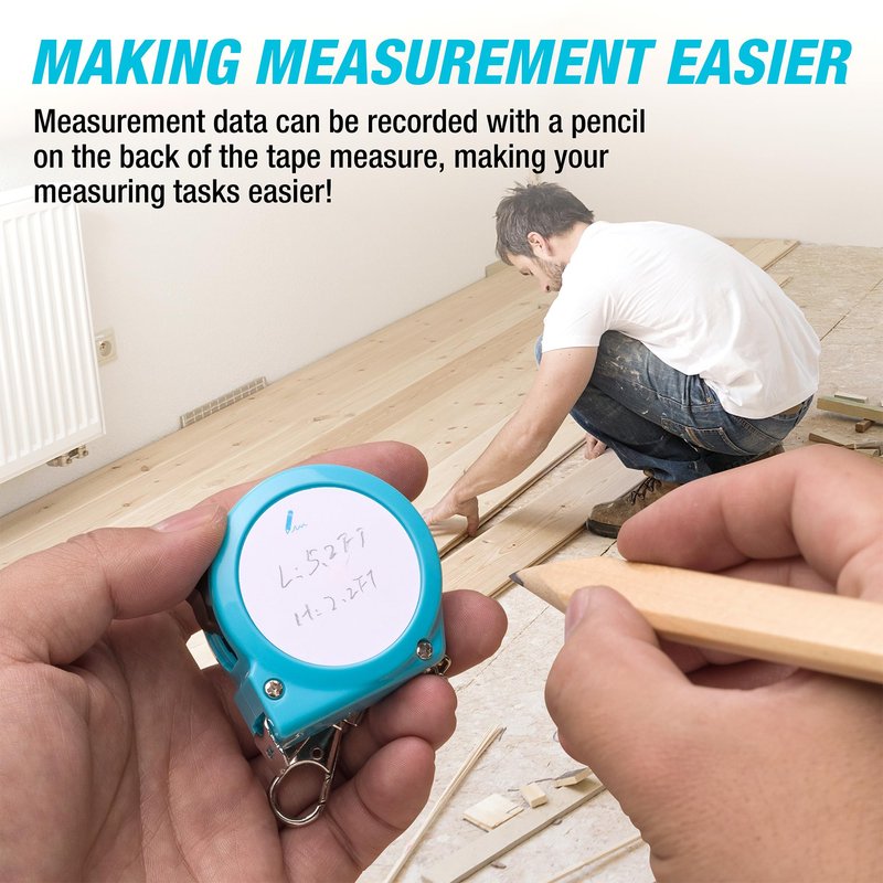 DURATECH Mini Tape Measure, 2 PCS 6FT Inch/Metric Small Tape Measure, Retractable Easy Reading Keychain Measurement Tape, Pocket Size Small Tape Measure for Engineer, Portable, ABS Protective Casing
