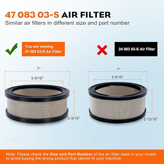 Hipa 47 083 03-S Air Filter for Kohler CH730-CH740 K301 K241 K321 K341 CH20