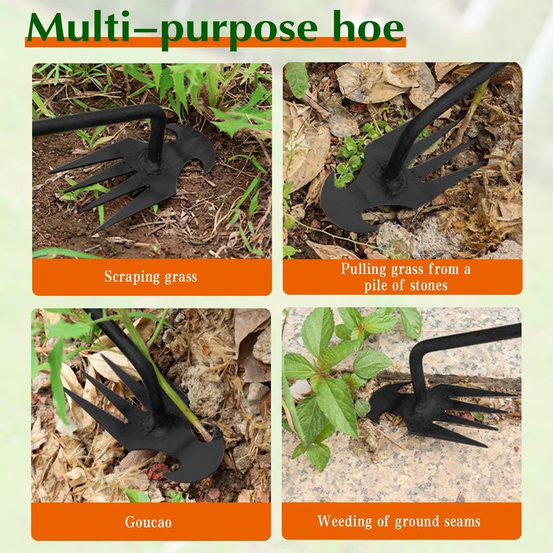 Weed Puller Tool Garden Weed Pulling Tool,Portable Garden Weeding Tool,4 Teeth Manganese Steel Forged Hand Weeder for Vegetable Gardening Backyard Farm Planting & Weeding,Ideal for Gardening