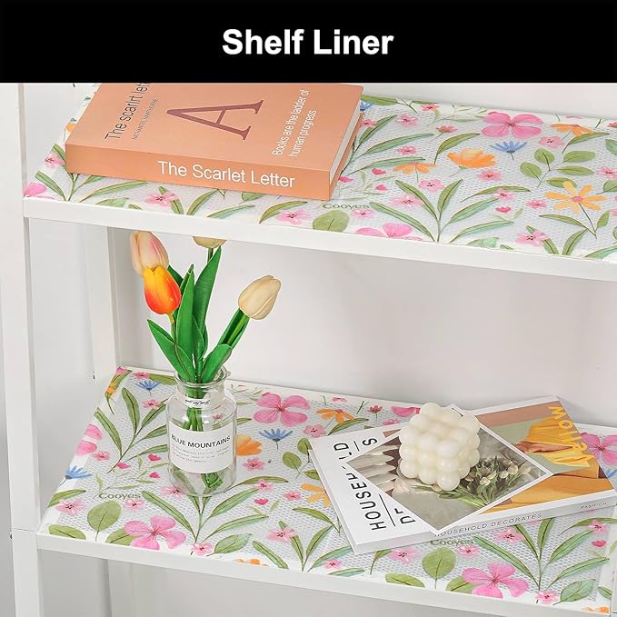 Cooyes Shelf Liner – Premium Non-Adhesive Cabinet & Drawer Liner for Kitchen – Waterproof Shelf Paper with Modern Pattern – Durable EVA Cabinet Mat – Easy to Cut （12" W x 360" L）