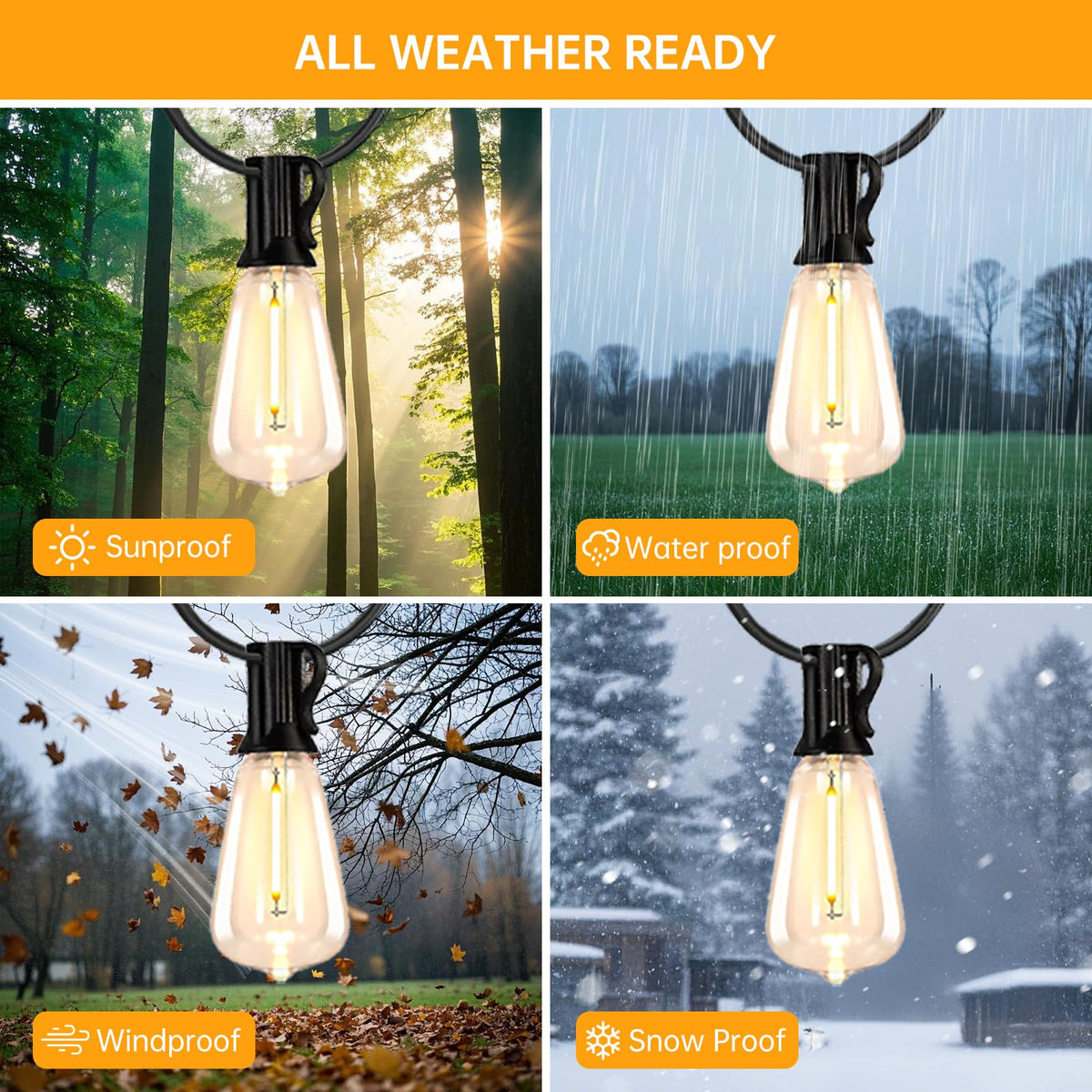 CRLIVOING Solar String Lights Outdoor Waterproof, 100FT Solar Powered Outdoor Lights with Remote, 52 Shatterproof with Edison Bulbs, LED String SolarLights for Garden, Backyard, Parties
