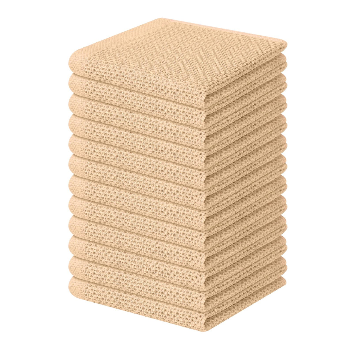 Homaxy 100% Cotton Waffle Weave Kitchen Dish Cloths 12-Pack, Coffee
