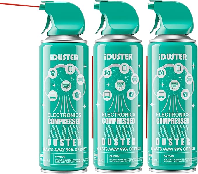 iDuster Disposable Compressed Air Duster, Computer Keyboard Cleaner,3 Packs