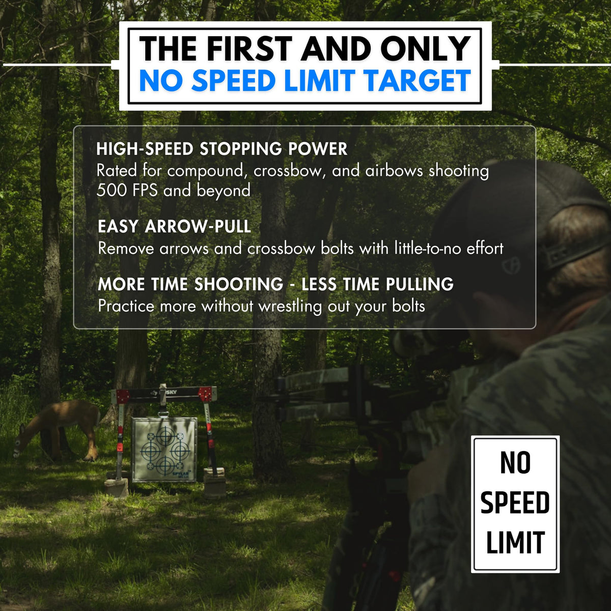 SpyderWeb 20XL No Speed Limit Easy Arrow Pull and Stop, Crossbow Target Block 500fps, Long-Lasting Spylar Face, Custom Waterproof Cover for Backyard Use, Over 200 Practice Points, Field Tip Only