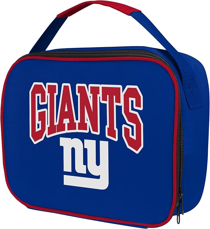 FOCO NFL Unisex-Adult Officially Licensed Wordmark Team Color Big Logo Football Zip Closure 7L Lunch Bag - New York Giants