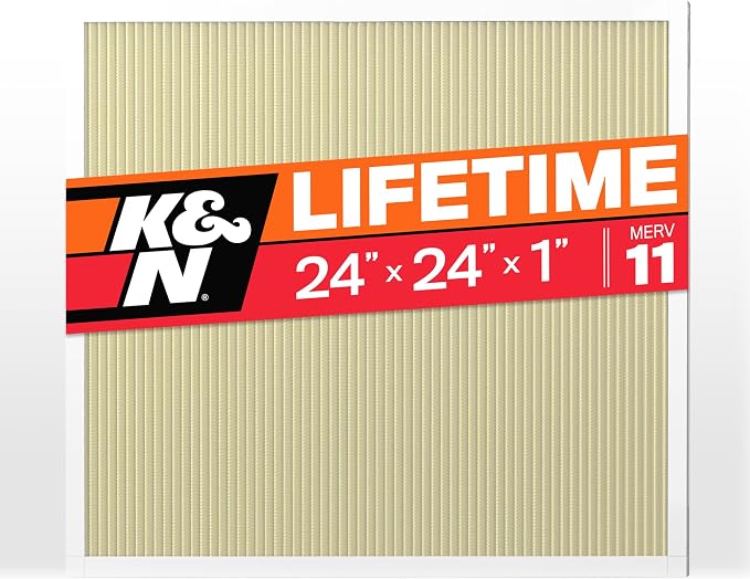 K&N 24x24x1 HVAC Furnace Air Filter, Lasts a Lifetime, Merv 11, the Last HVAC