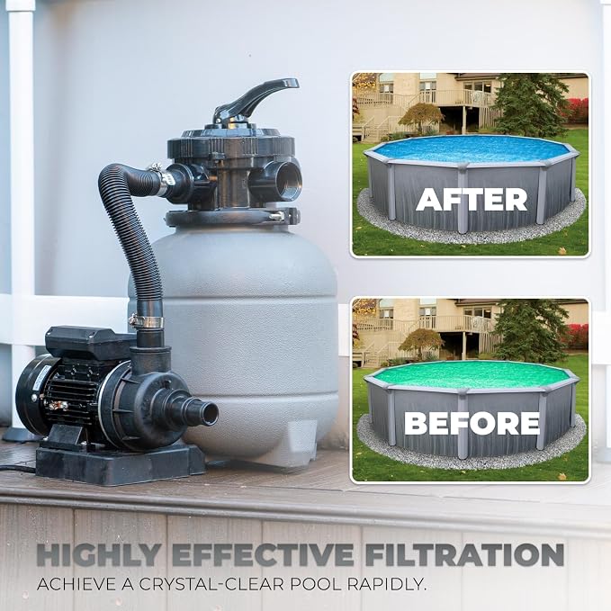 XtremepowerUS 12" Sand Filter for Above-Ground Swimming Pools Max 2, 400GPH