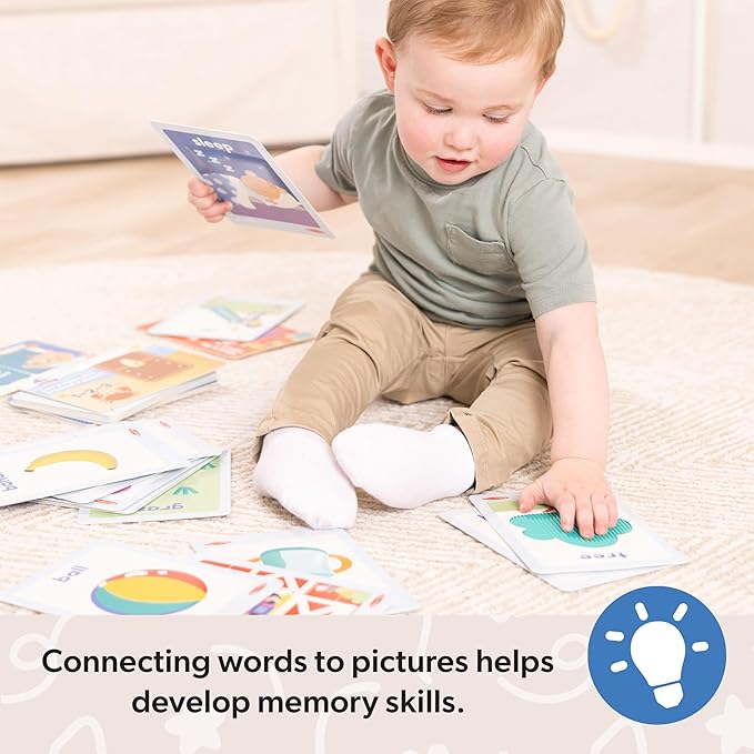 Melissa & Doug® Ms. Rachel™ First Words Textured Sensory Flashcards Preschool Learning Toy for Boys, Girls - FSC Certified