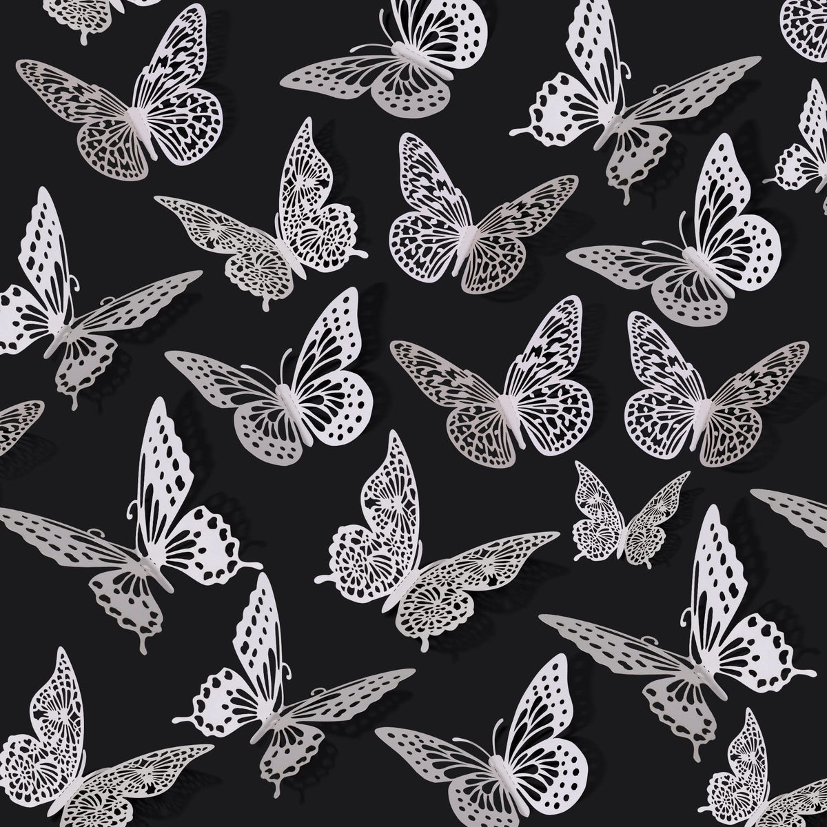 SAOROPEB 3D Butterfly Wall Decor - 48 Pcs, 4 Styles, 3 Sizes - Removable Stickers for Birthdays & Parties
