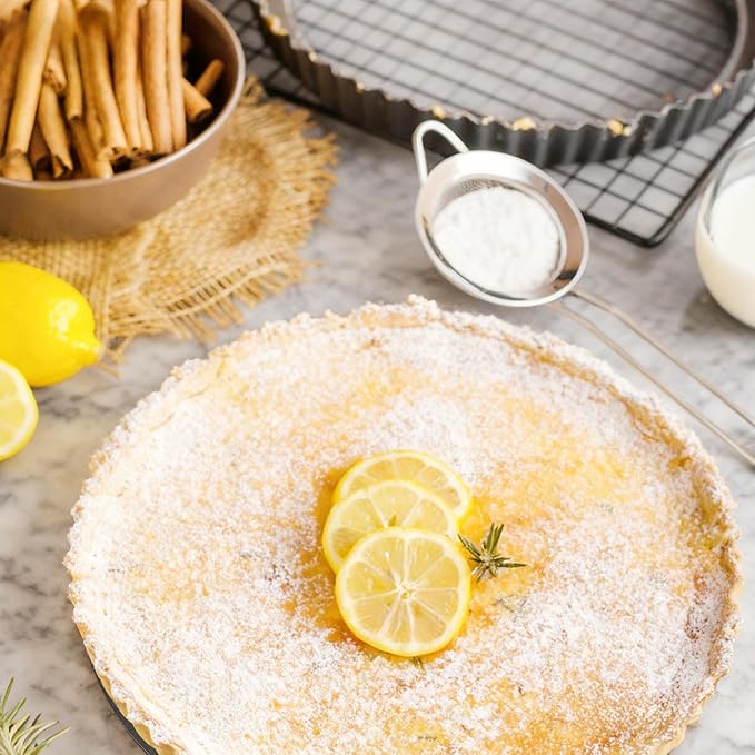 Axigundaone 6 Pcs Tart Pan with Removable Bottom, Pie Pan11/9/4/3In