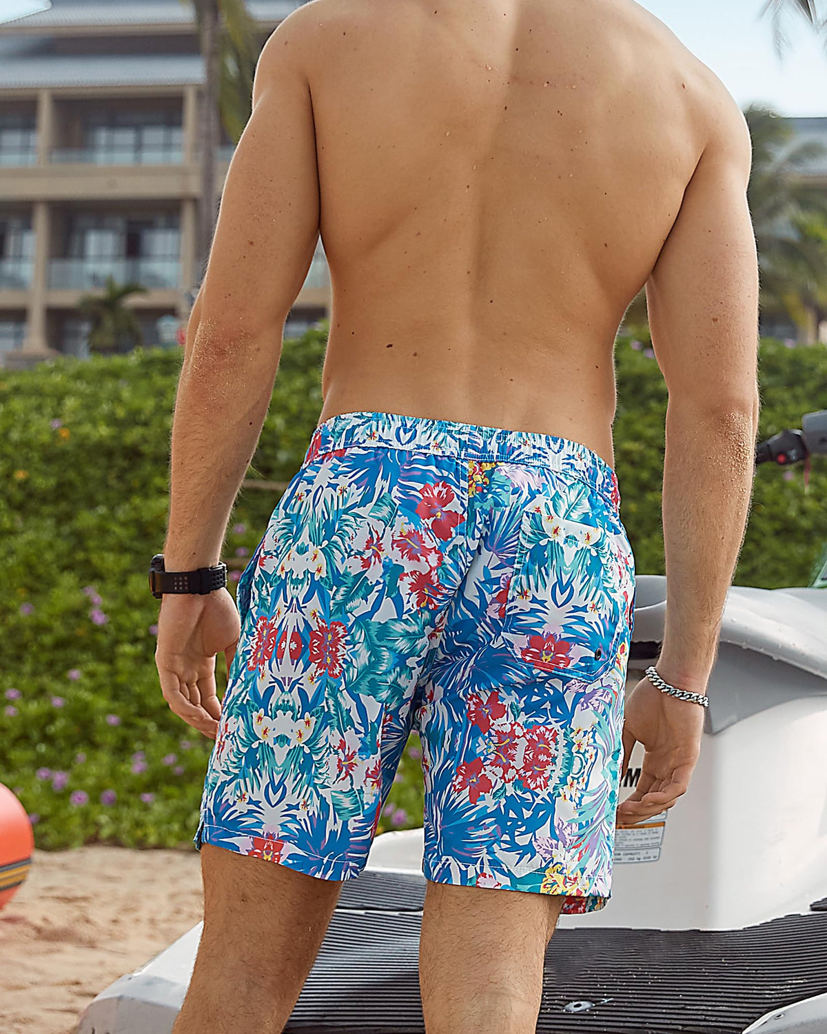 maamgic Mens Swim Trunks Quick Dry Swim Shorts with Mesh Lining Funny Swimwear Bathing Suits 7inch Hawaii Floral X-Small
