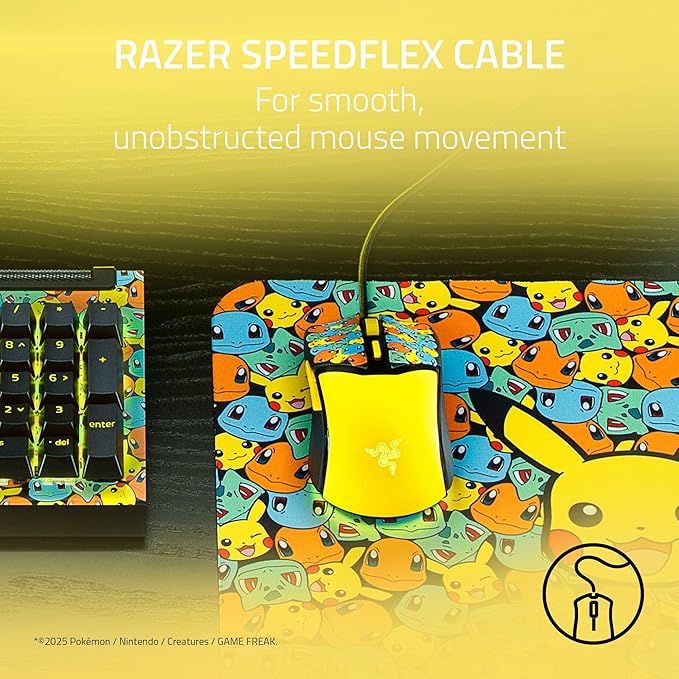 Razer Cobra Wired Gaming Mouse: 58g Lightweight - Gen-3 Optical Switches - Chroma RGB Lighting - Precise 8500 DPI Optical Sensor - 100% PTFE Mouse Feet - Speedflex Cable - Pokémon Edition