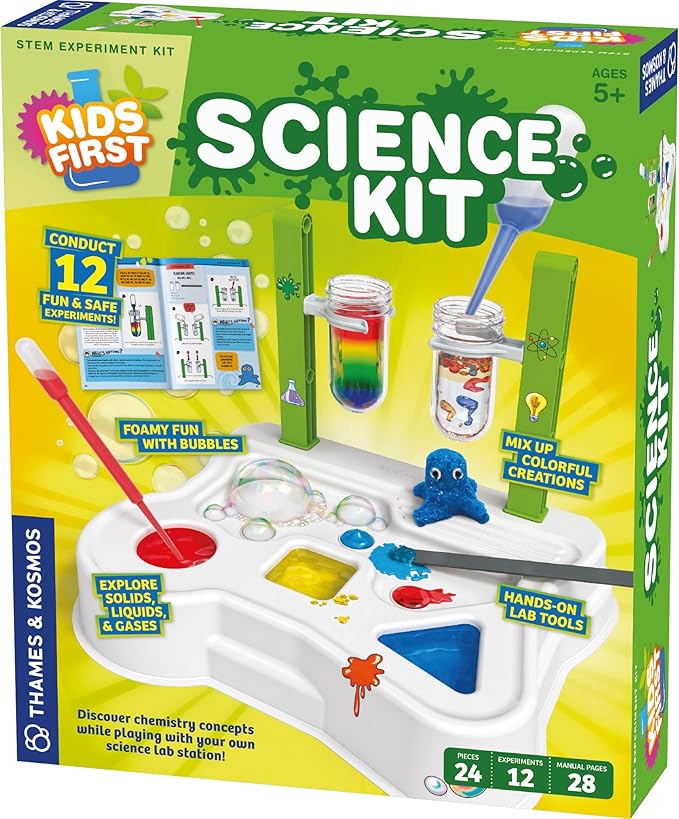 Thames & Kosmos Kids First Science Kit | STEM Learning, Intro to Chemistry for Ages 5+ | Safe & Educational Lab Setup with 20+ Durable Tools, 12 Experiments | Explore Lab Skills & Science Concepts