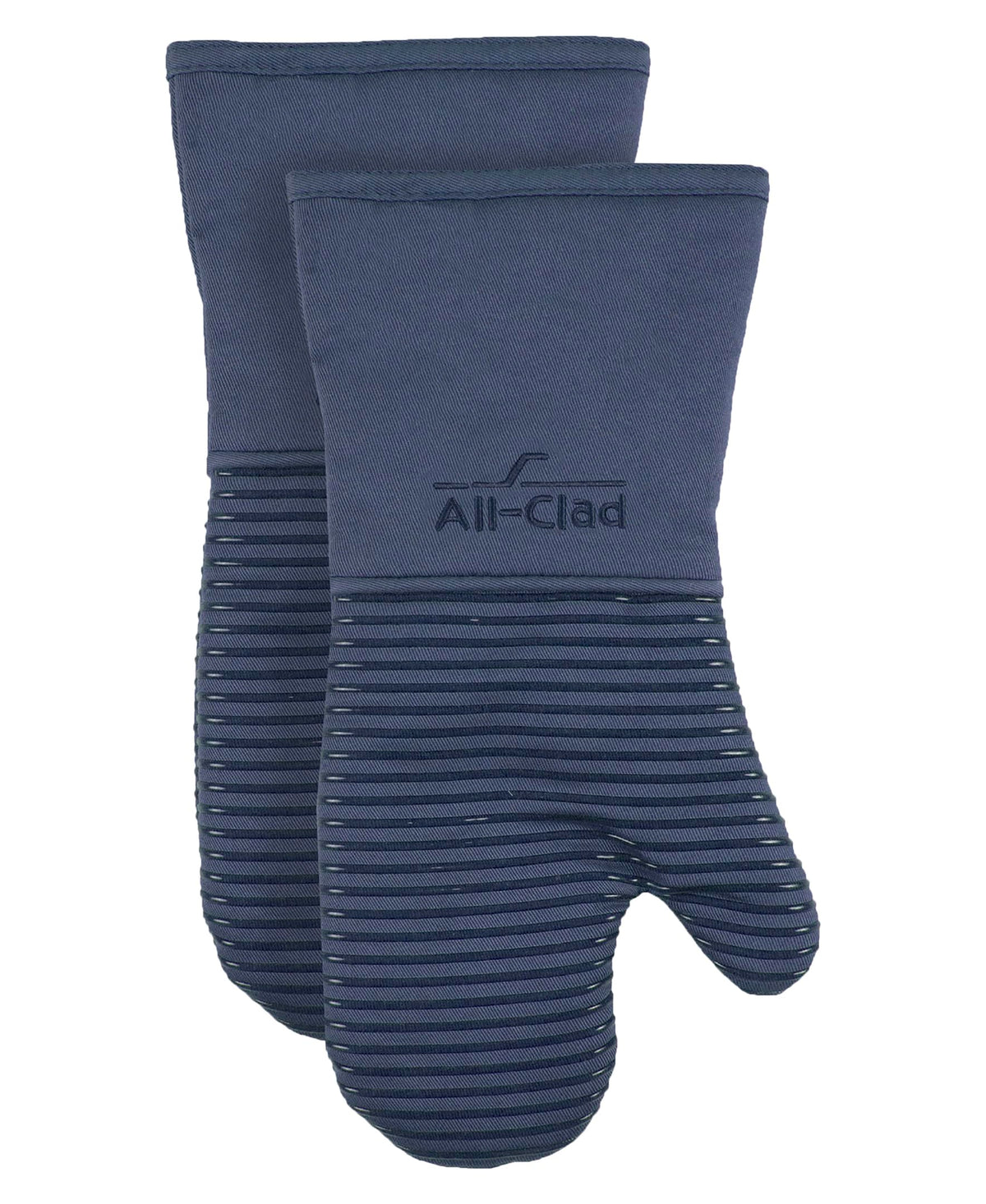 All-Clad Silicone Oven Mitts: Heat Resistant to 500 Degrees - 100% Cotton & Silicone, 14"x7" Pot Holders for Kitchen and Barbeque, 2-Pack, Almond