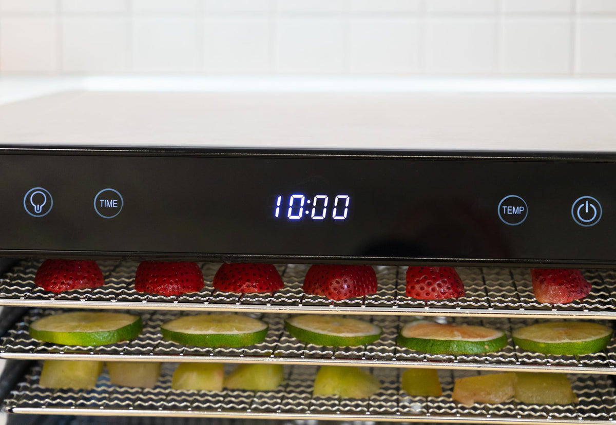 NESCO 8-Tray Stainless Steel Food Dehydrator – Digital Timer, Temp Control, Inner Light, Drip Tray – Jerky, Fruit, Herbs, Dog Treats, 650W, BPA-Free