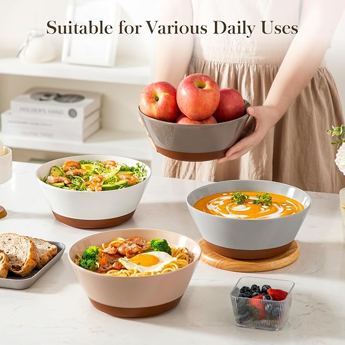 MALACASA Soup Bowls, 60oz Ceramic Ramen Bowls, Bowls Set of 4