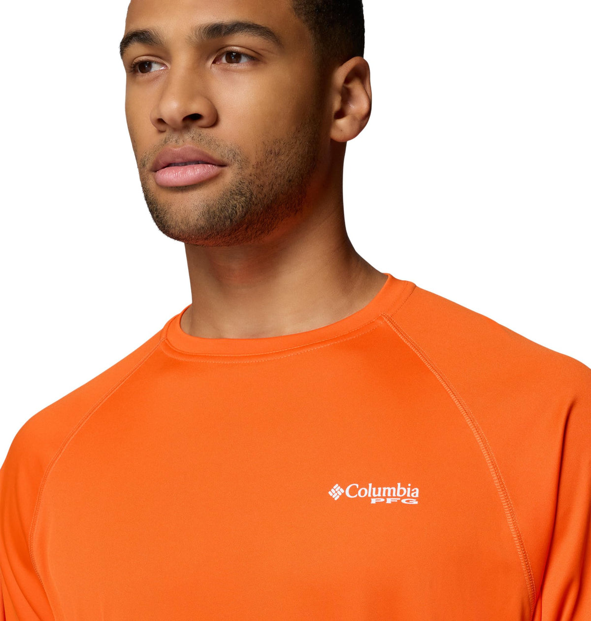 Columbia Men's PFG Terminal Tackle Long Sleeve Fishing Shirt, Spark Orange/White Logo, Large
