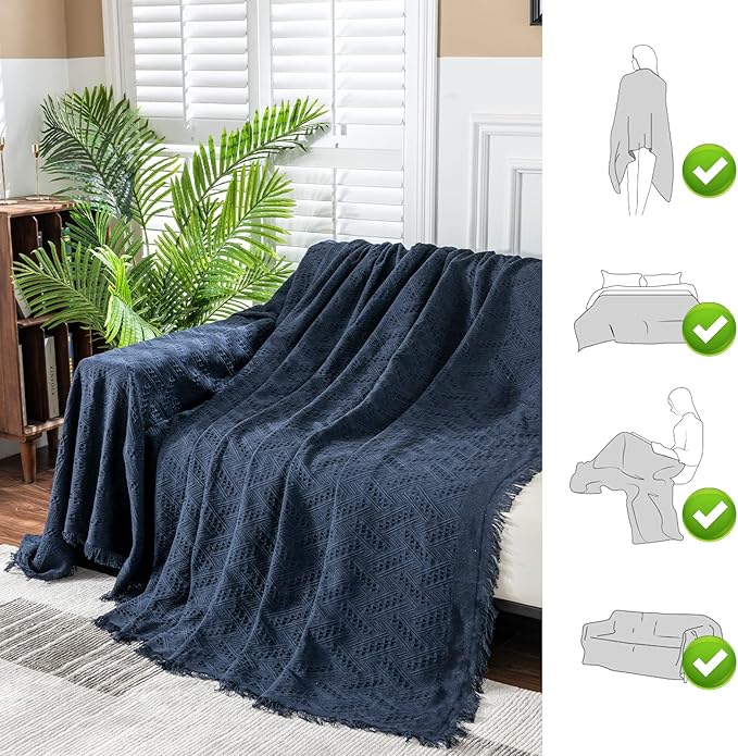 MYSKY HOME Sofa Covers & Slipcovers for 3 Cushion Couch, Sectional Sofa Couch Covers for Dogs, XX-Large: 91" x 134", Navy Blue
