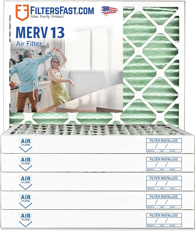 Filters Fast 24x24x2 Pleated Air Filter Merv 13, 2 inch AC Furnace Air Filters