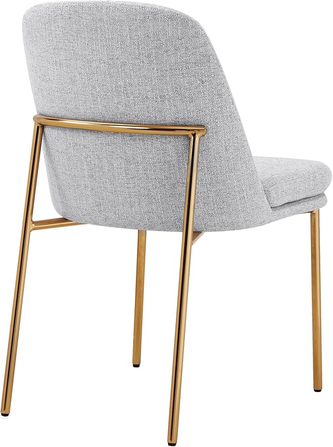 CHITA Modern Dining Chairs Set of 2, FSC Certified Metal Dining Chair for Dining Room, Light Gray