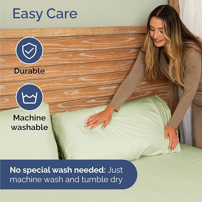 Twin Size 3 Piece Sheet Set - Comfy Breathable & Cooling Bed Sheets Set - Hotel Luxury Bedding for Women, Men, Kids, Teens, Boys & Girls - Deep Pockets and Wrinkle Free - Oeko-Tex - Light Sage Green