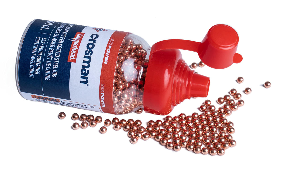 Crosman Copperhead 4.5mm Copper-Coated Steel BBS for Air Rifles and Air Pistols - EZ-Pour Bottle - 6000 Count - Copper