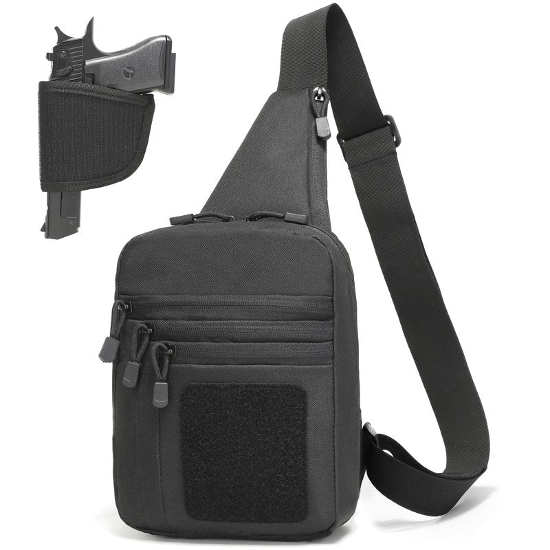 WCALULEG Concealed Carry Crossbody Gun Bag for Men, Ccw Sling Bag Tactical Shoulder Chest Pack Range Bags for Handguns (Black)