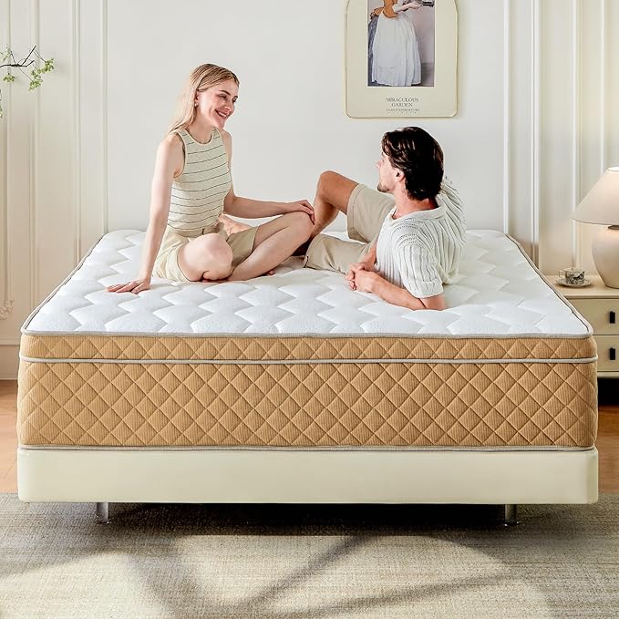King Mattress, Medium Firm Memory Foam Mattress, Fiberglass Free, CertiPUR-US Certified Safe Materials, Foam and Spring, King Size Mattress in a Box, (12 in King)