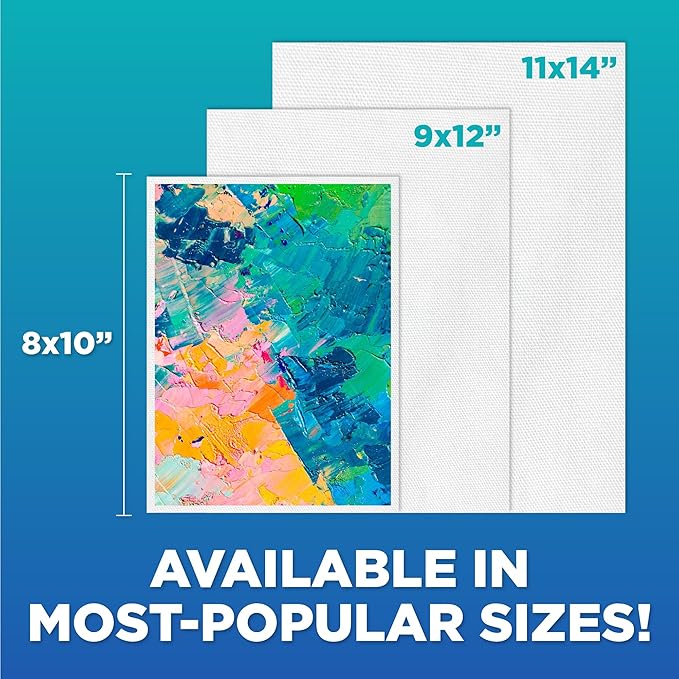 Horizon Group USA Painting Panel Stretched Canvas, 11" x 14", Pack of 8