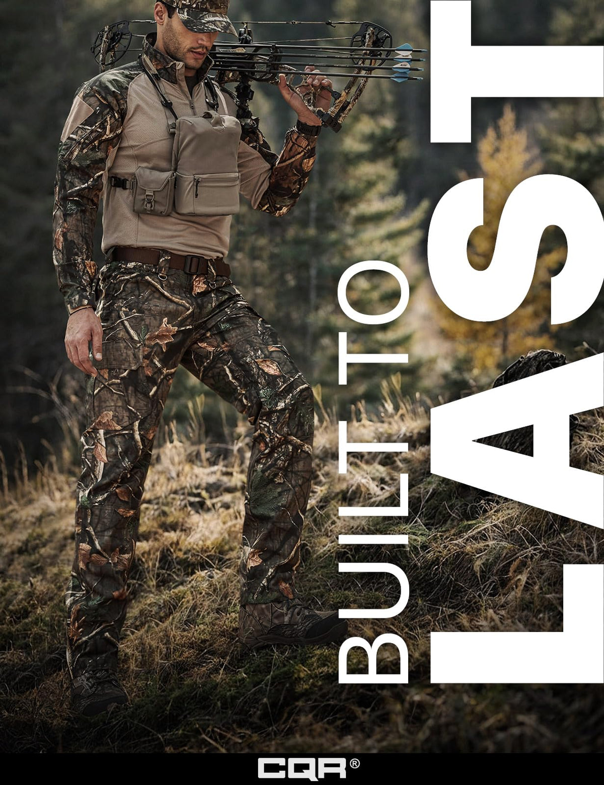 CQR Men's Tactical Pants, Water Resistant Ripstop Cargo Pants, Lightweight EDC Work Hiking Pants, Outdoor Apparel, Duratex Mag Pocket Print Hunting Camo, 34W x 34L
