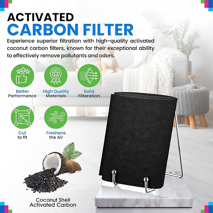 Cut to Fit Activated Carbon Filter Sheet 16” x 48”