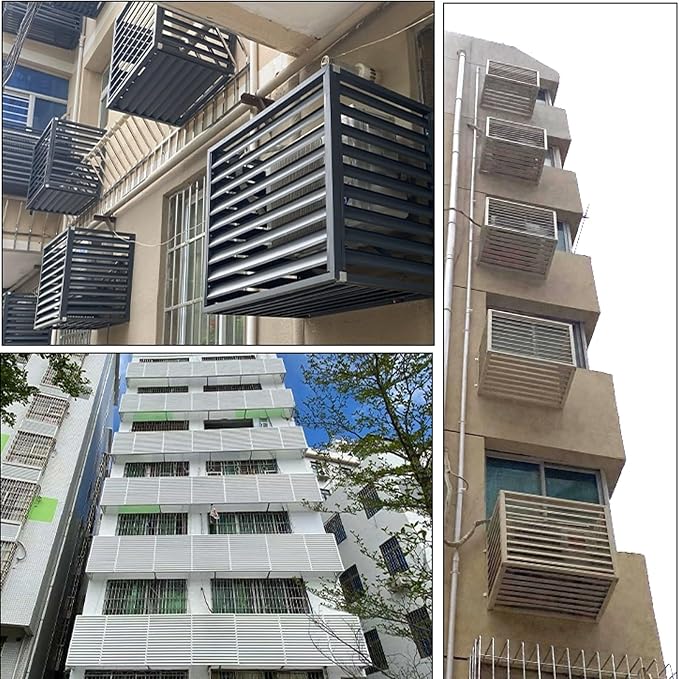 Multifunctional Aluminum Shutter Privacy Fence, Mini Split Cover