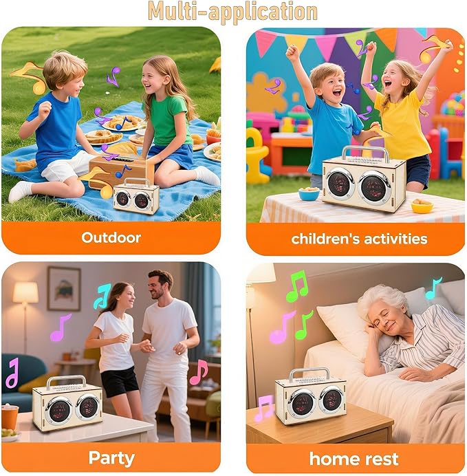 DIY Bluetooth Speaker Kit with Metal Handle - STEM Projects for Kids Ages 8-12, Build Your Own Portable Speaker, No Soldering Science Experiment Gift for Boys & Girls 8 9 11 13