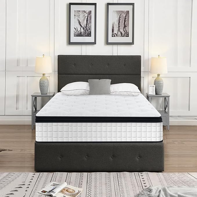 12 Inch Memory Foam Mattress,Full Size Plush Hybrid Mattress,7-Zone Memory Foam & Pocket Spring,Edge Support & Motion Isolating,Pressure Relief, Certified Foams Fabric,Bed in a Box,Echelon Dream