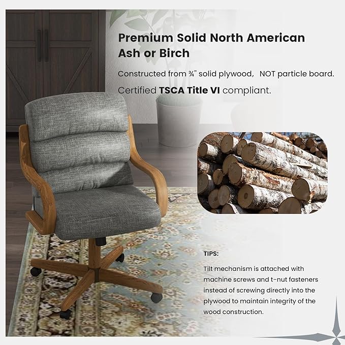 Chromcraft Douglas Set of 1 Casual Dining Chairs Classic Swivel Tilt Dinning Chairs with Casters, Wooden Arm Metal Pedestal Base Chairs with Rolling Wheels for Kitchen & Dining Room