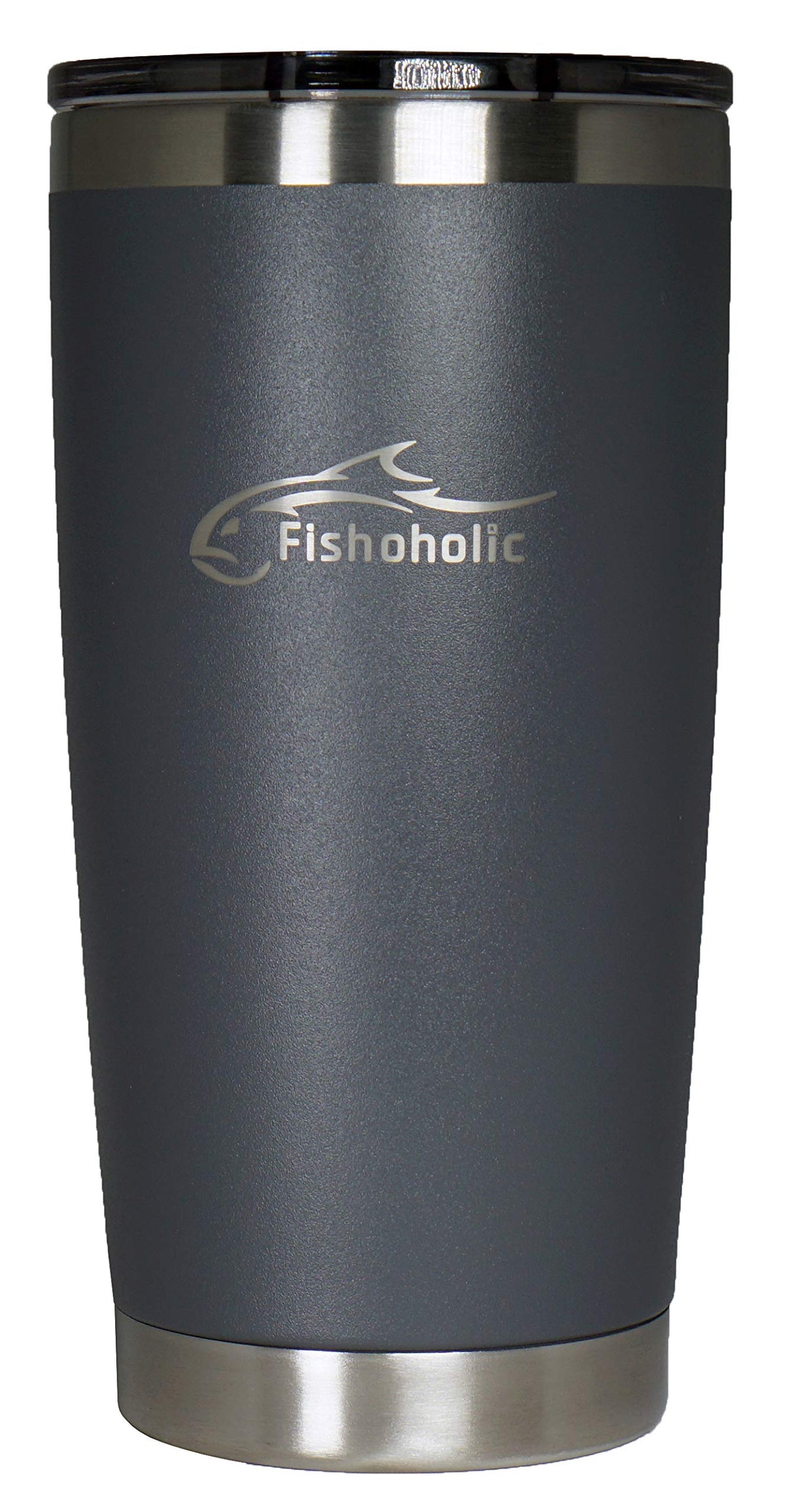 Fishoholic 20oz or 30oz Tumbler w Magnetic Slide Lid for Hot & Cold Drinks, Stainless Steel, Double Wall, Vacuum Insulated, Mug Glass Cup