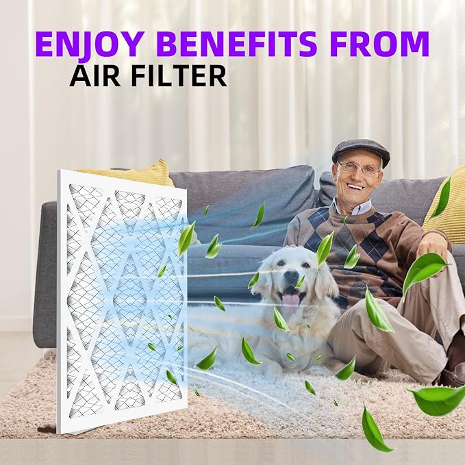 20x25x1 MERV 13 Pleated Air Filter MPR 1900 & FPR 10, Furnace Air Filters
